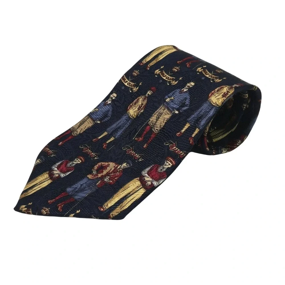 TOMMY HILFIGER, Blue Men's Necktie, 100% Silk, Made In USA, Golf Club, Vintage